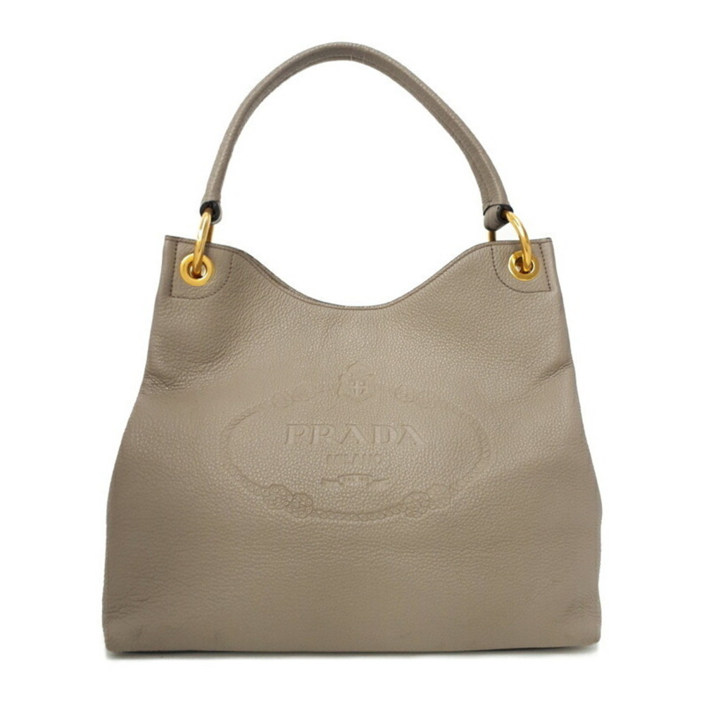 Prada Logo Leather One Shoulder Hobo Bag